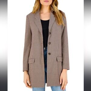 BB DAKOTA x Steve Madden checking up longline plaid blazer L large plaid
